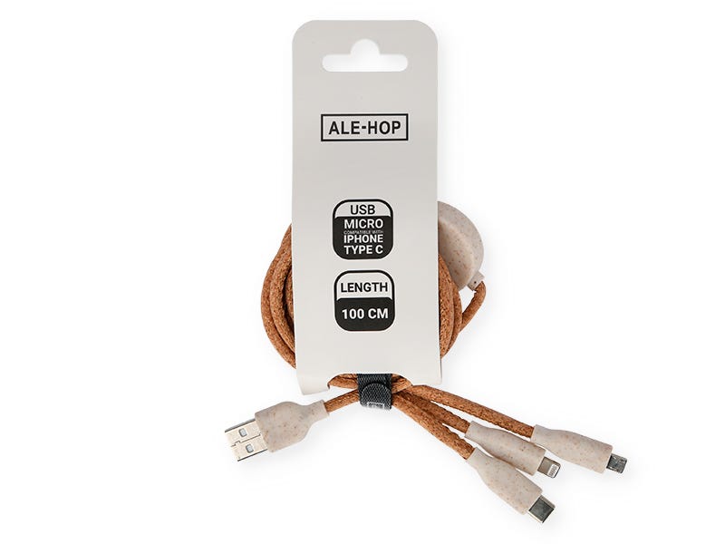 Cable usb micro 100 cm corcho - vista 2 Ale-Hop