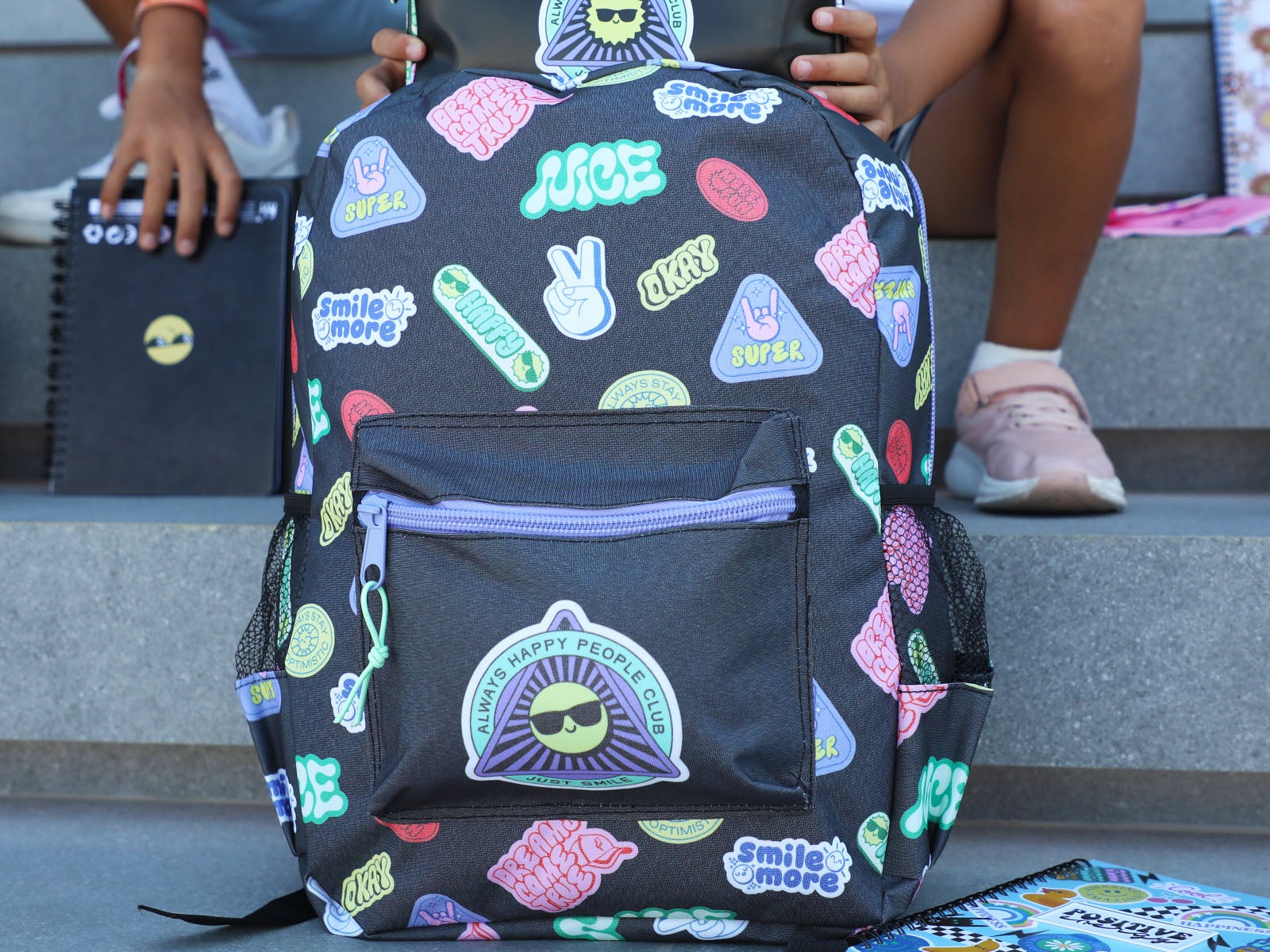 Mochila pegatinas - Always happy people club