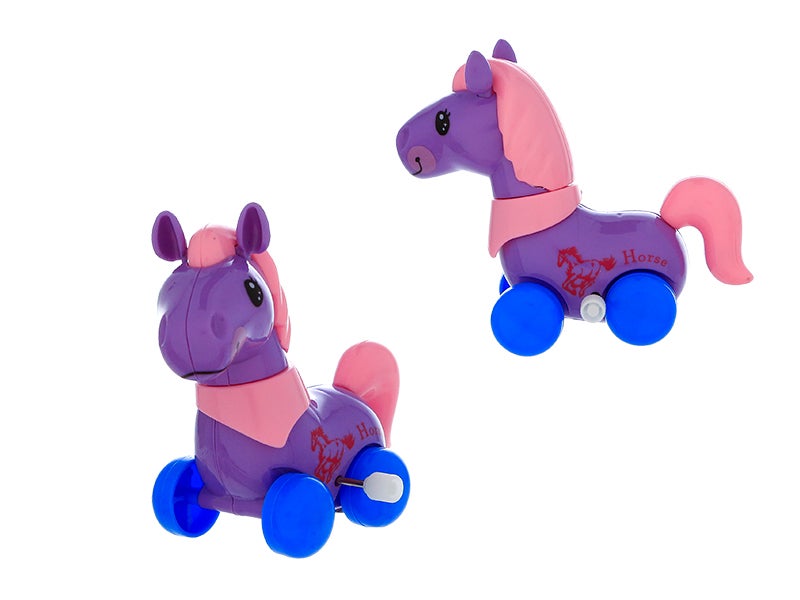 Juguete de cuerda caballito morado 