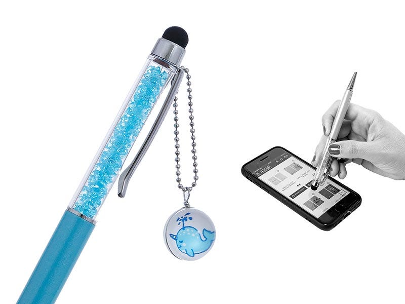 Pen stylus blue whale pendant - view 2 Ale-Hop