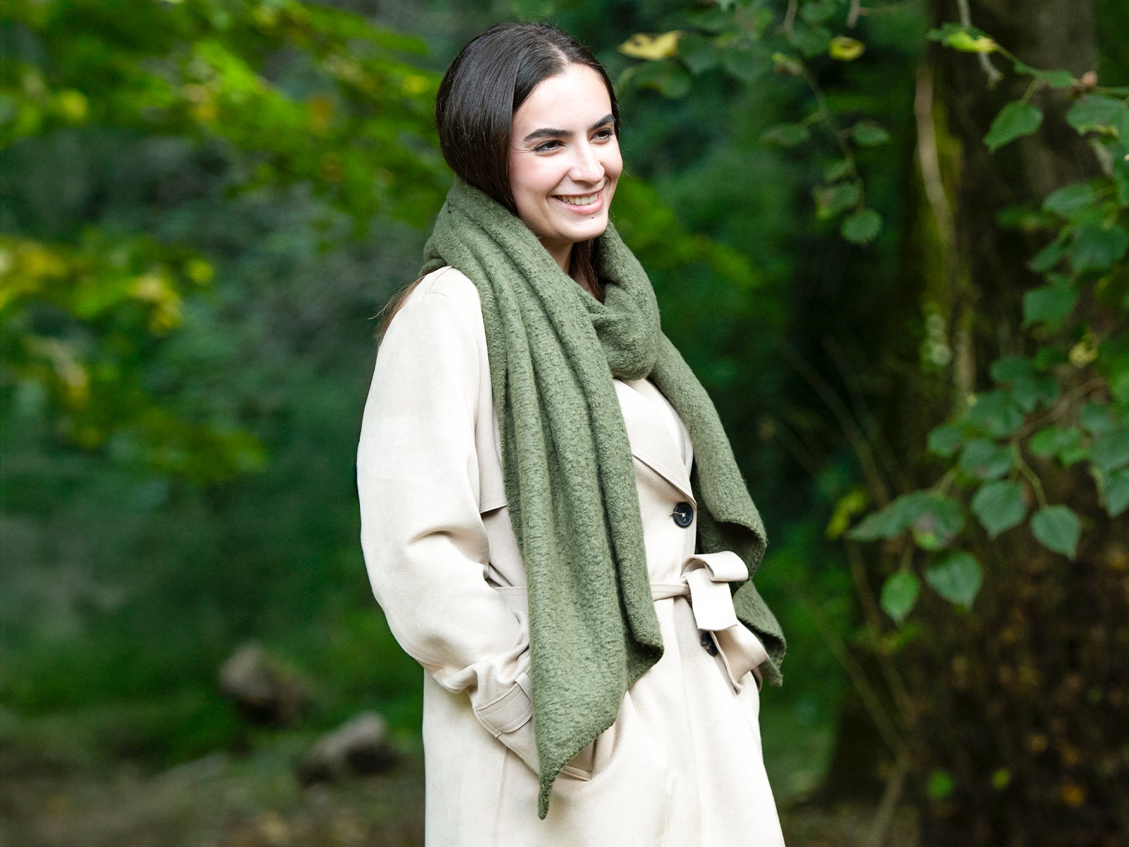 Cachecol verde escuro