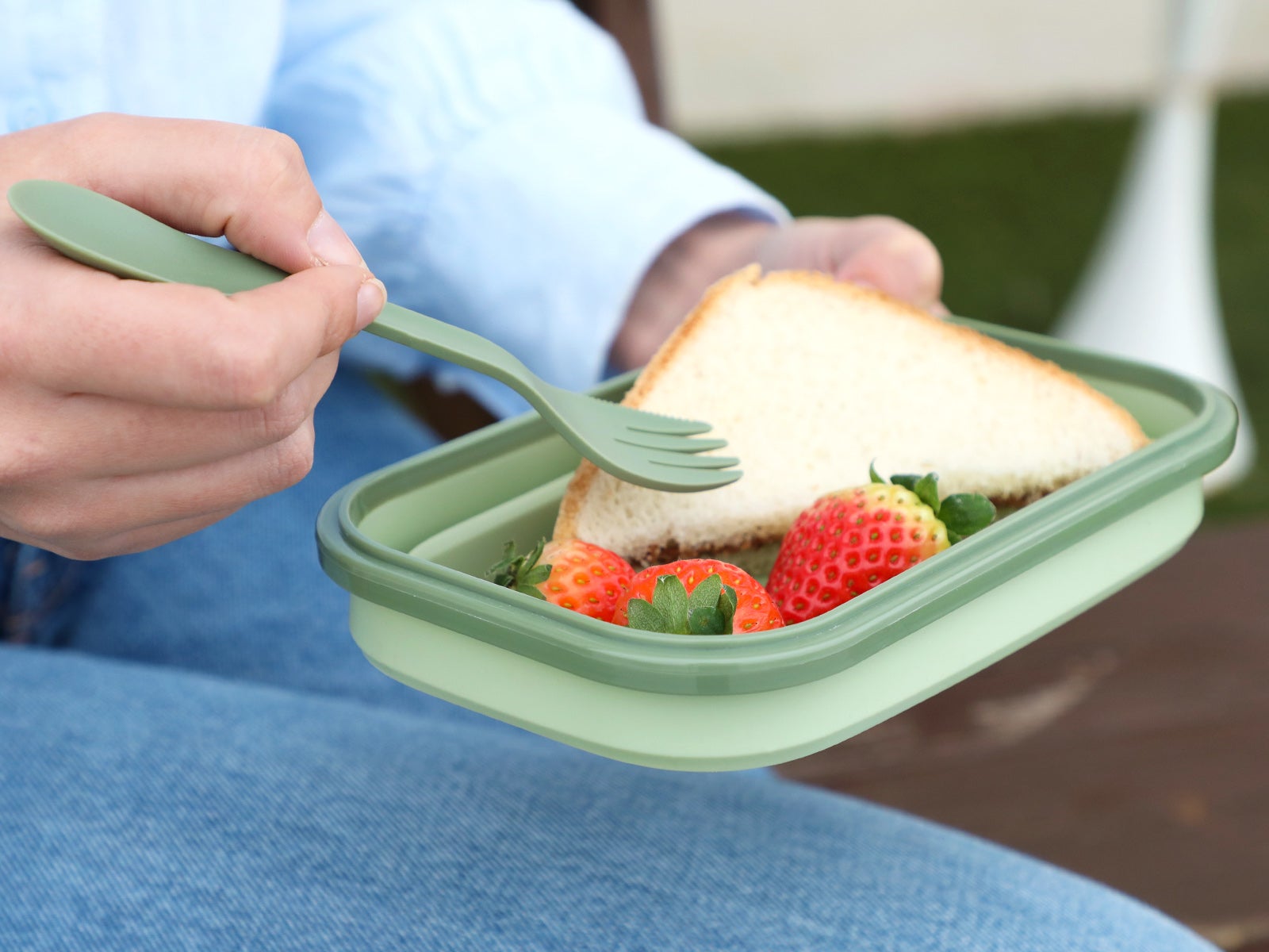 Caixa de silicone verde*800ml