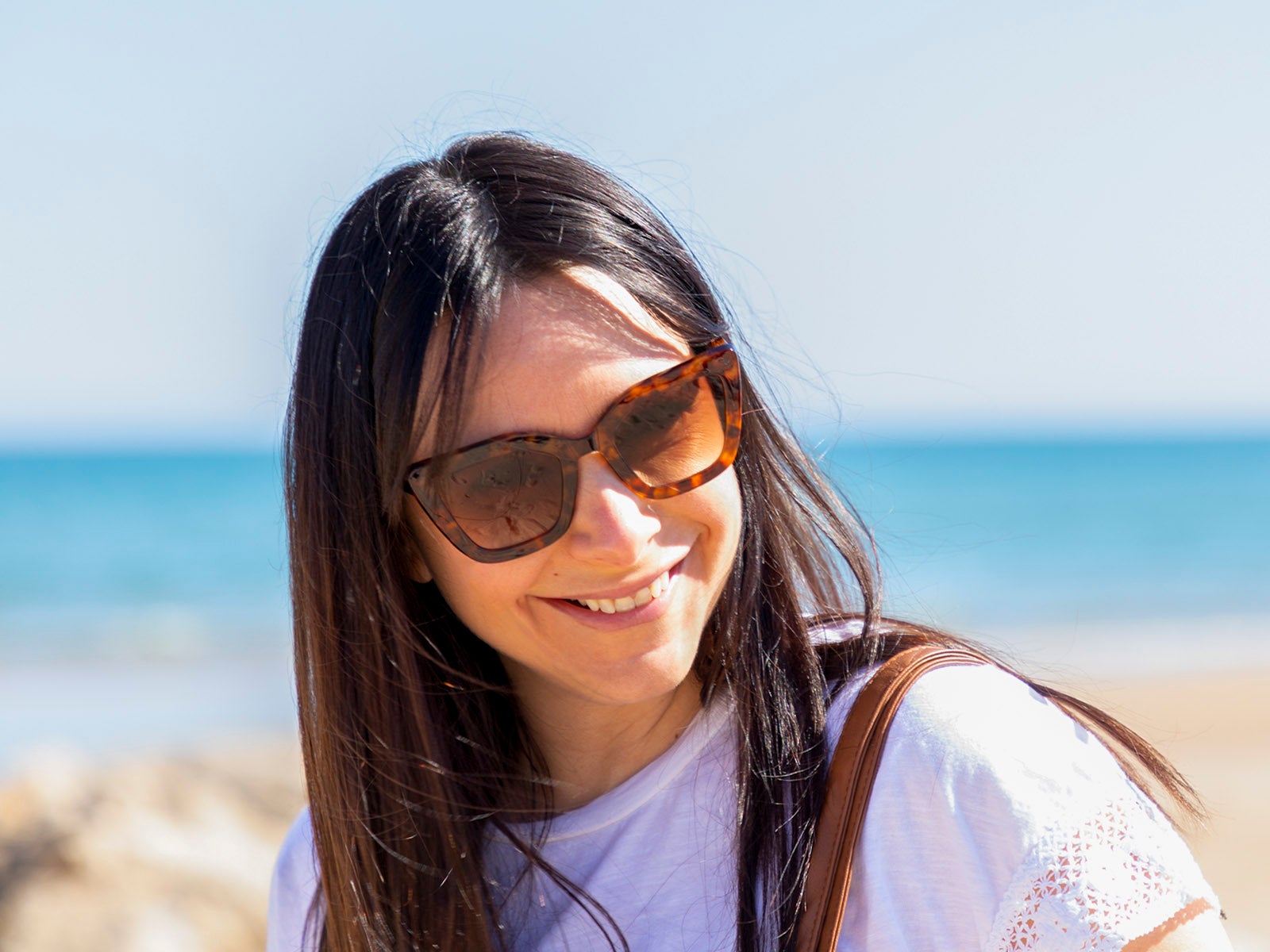 Gafas de sol cateye marrón claro