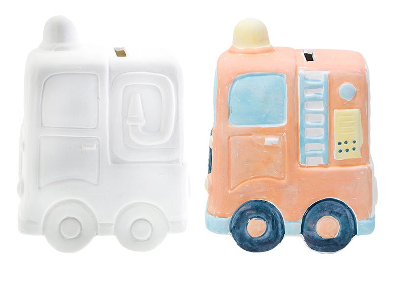 Hucha pintar camion bomberos - vista 3 Ale-Hop