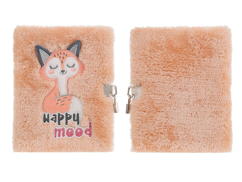 Diario de peluche con candado zorro