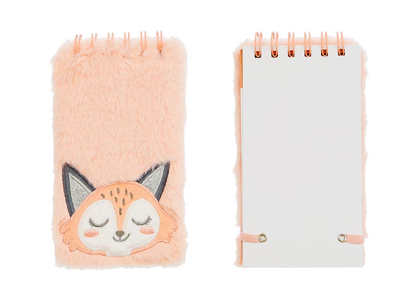 Libreta de peluche con anillas zorro