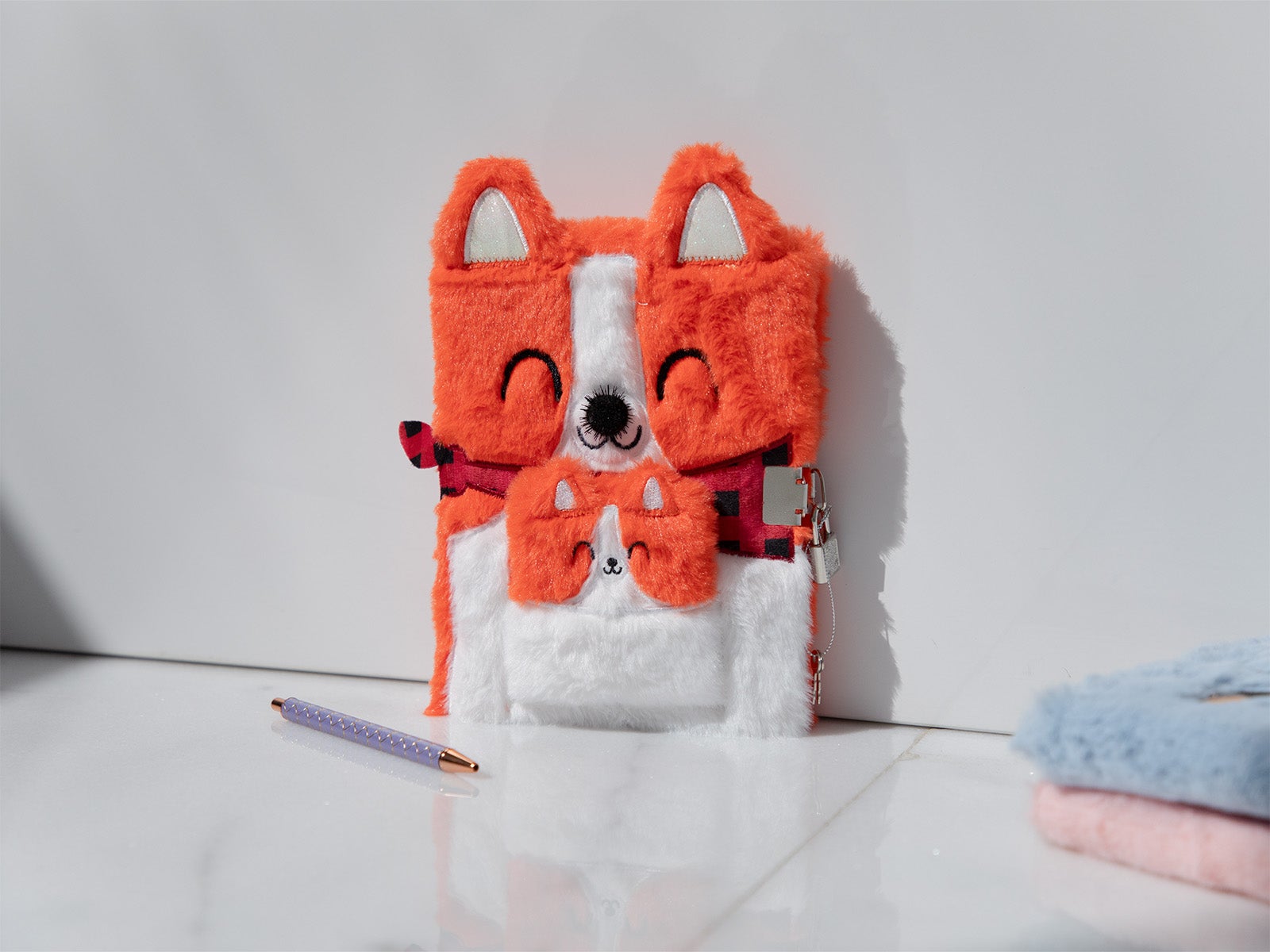 Libreta de peluche perros