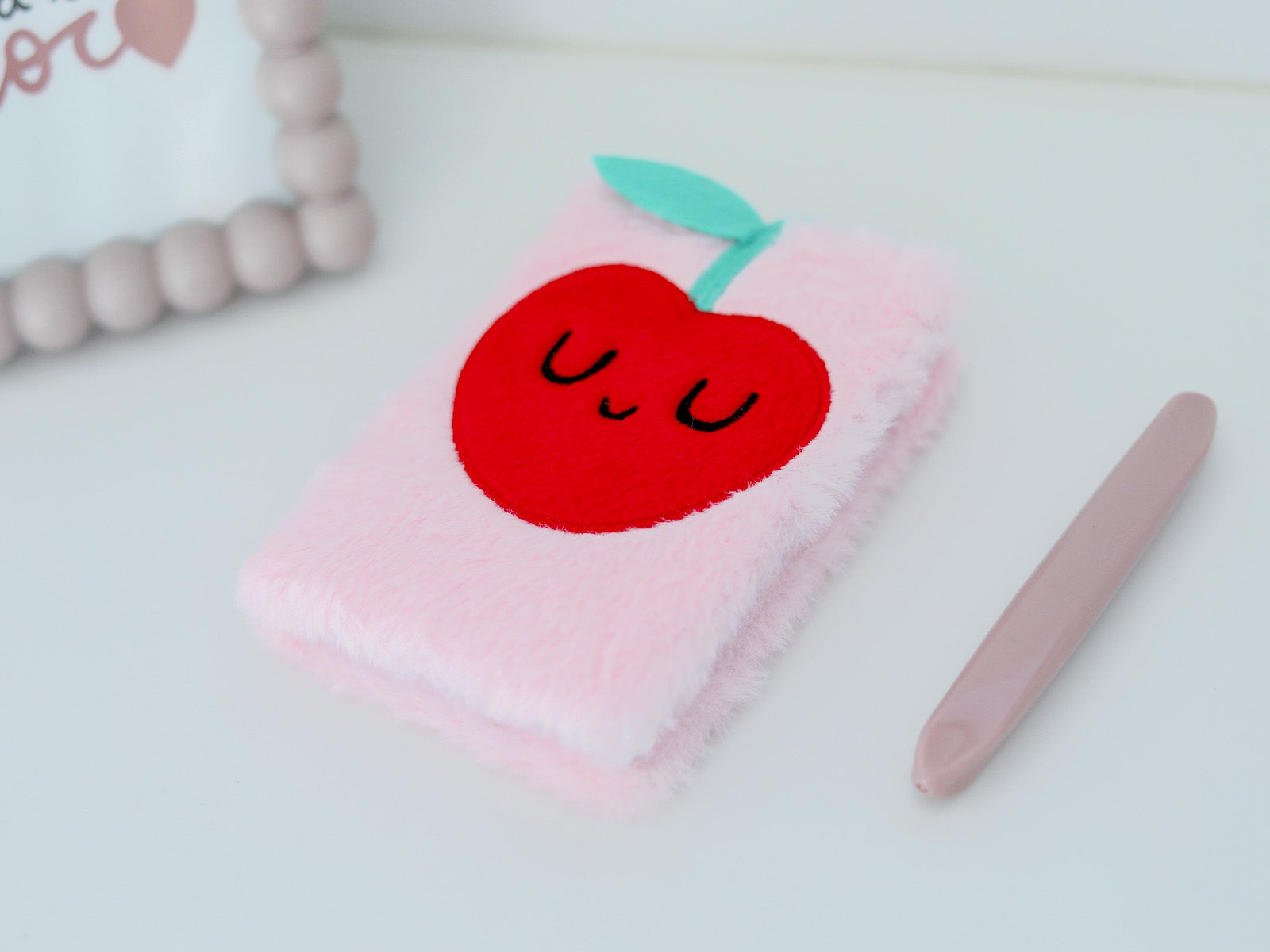 Libreta peluche A6 Rosa Cereza