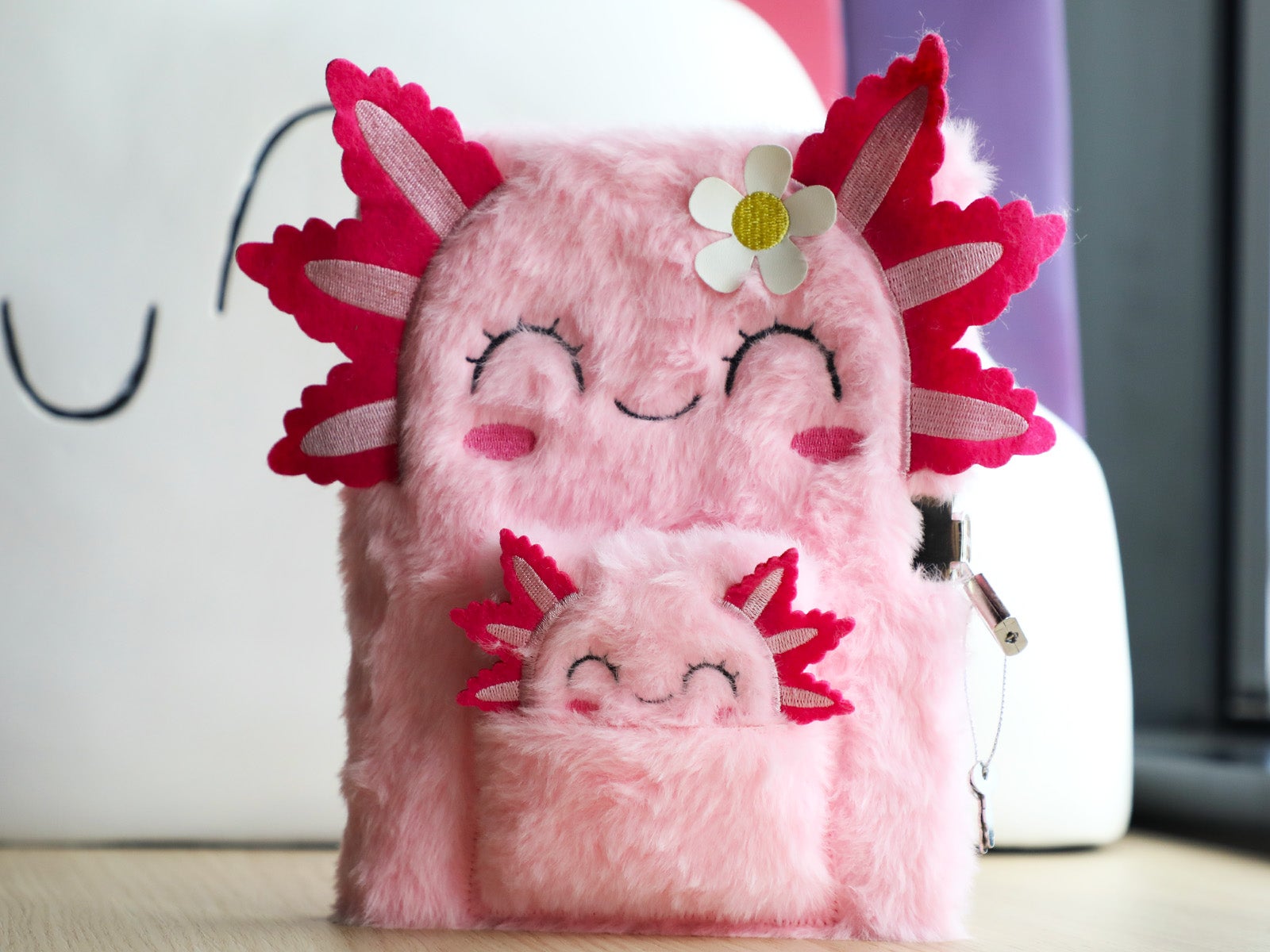 Libreta de peluche doble ajolote