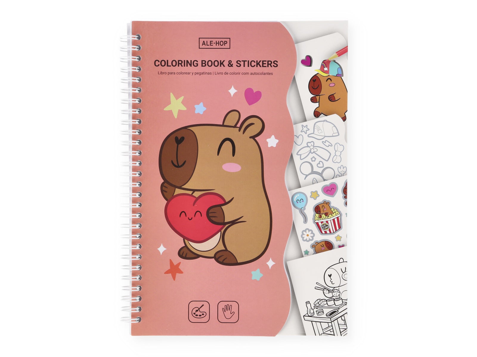 Libro para colorear con pegatinas de capibara