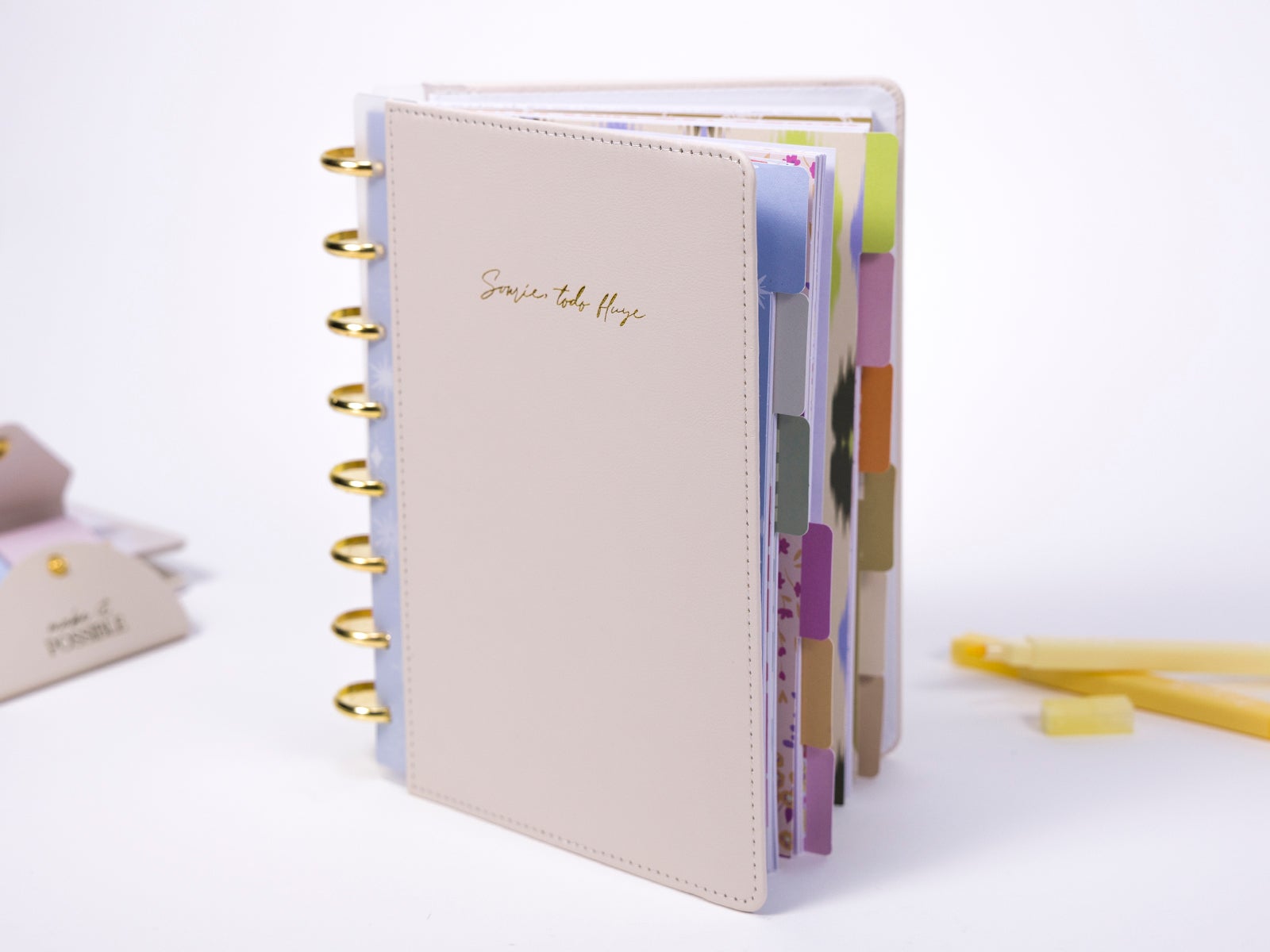 Bullet diario crema - Sonríe, todo fluye