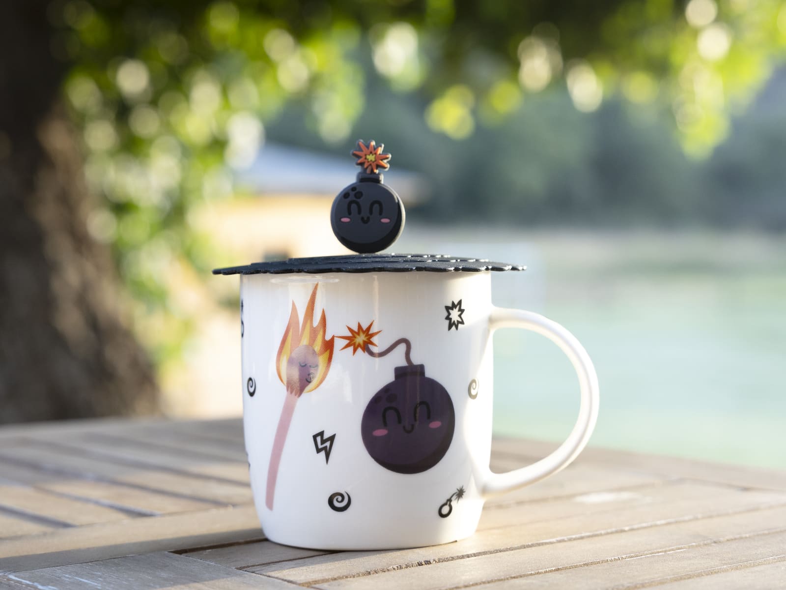 Conjunto de caneca e tampa de caneca - Me encanta la chispa que tienes