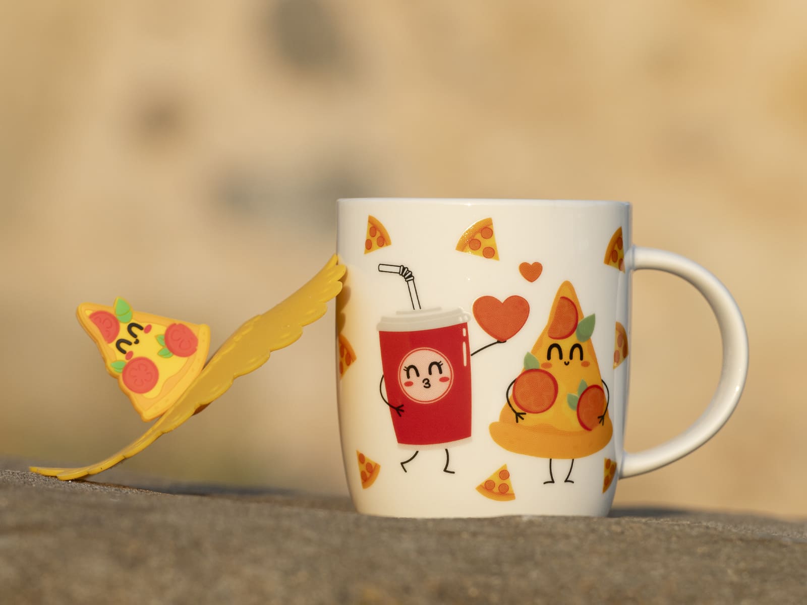 Conjunto de caneca e tampa de caneca - Amore a prima pizza