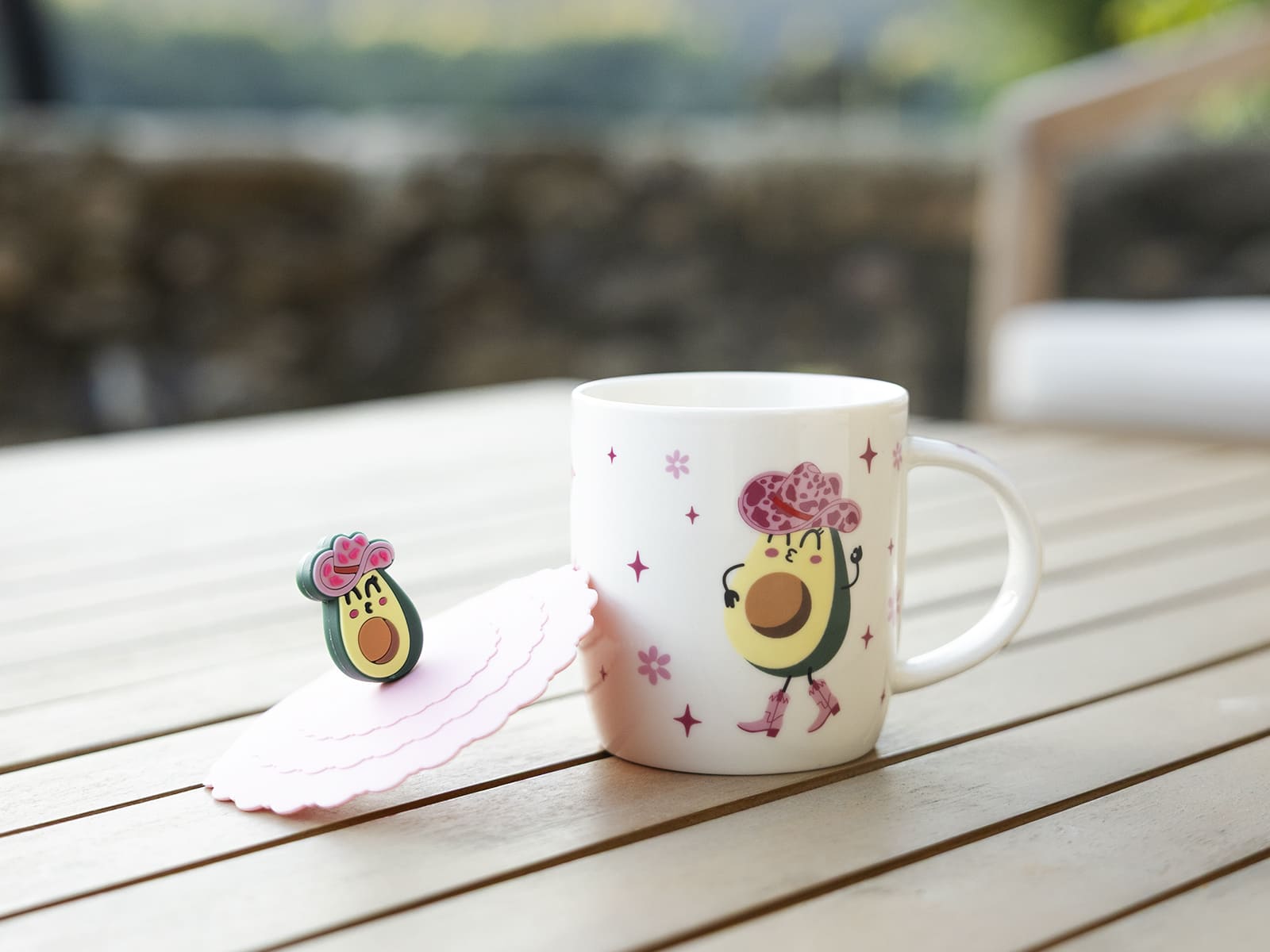 Conjunto de caneca e tampa de caneca - Let’s go avocowdo