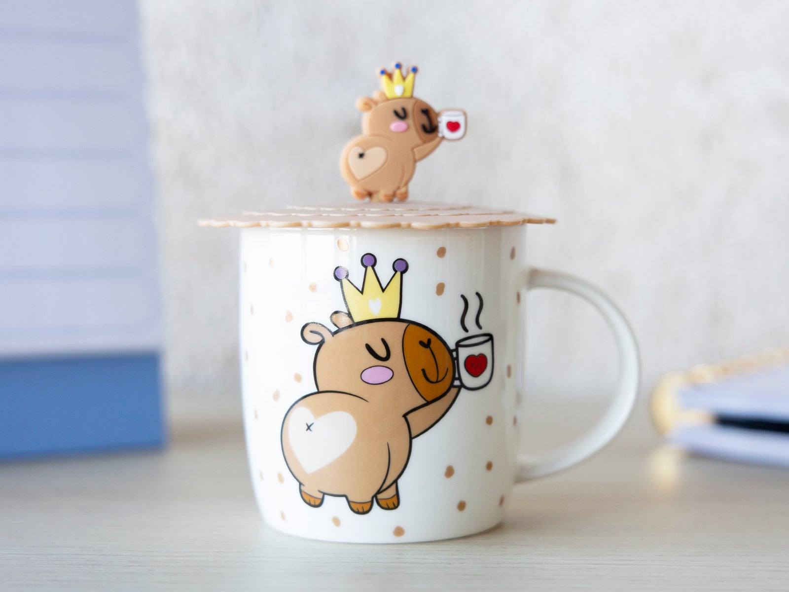 Pack taza y tapa taza capibara - Cappyccino queen