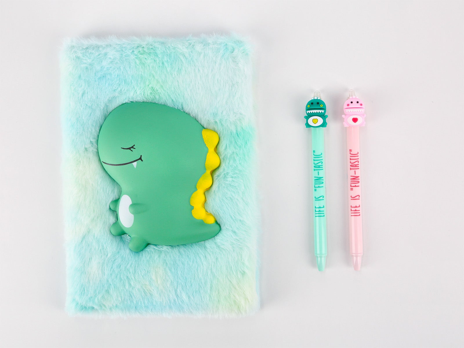 Pack libreta de peluche y boli - Dinosaurio